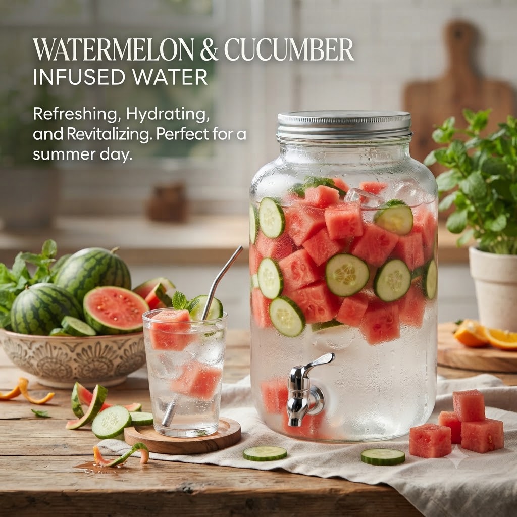Watermelon & Cucumber Infused Water